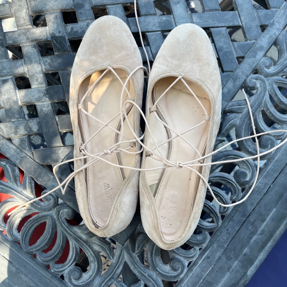 J Crew Suede Lace Up Flats Size 12